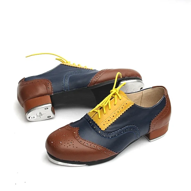 Обувь из натуральной кожи обувь женщина Обувь для танцев Алюминий плиты водопроводной воды Обувь для танцев для Для женщин, занятия спортом и мозаика, туфли кроссовки Для женщин - Цвет: yellow blue women