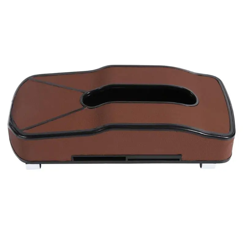 Light Brown Multifunctional PU Leather Tissue Box Holder Sports Car Shape with Card Slots High-Quality Leather Fashionable Atmosphere - Название цвета: Light Brown