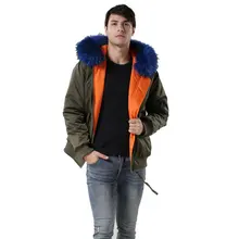 Меховая зимняя одежда с обеих сторон куртки мужские супер теплые парки с мехом енота капюшон Роскошные пальто