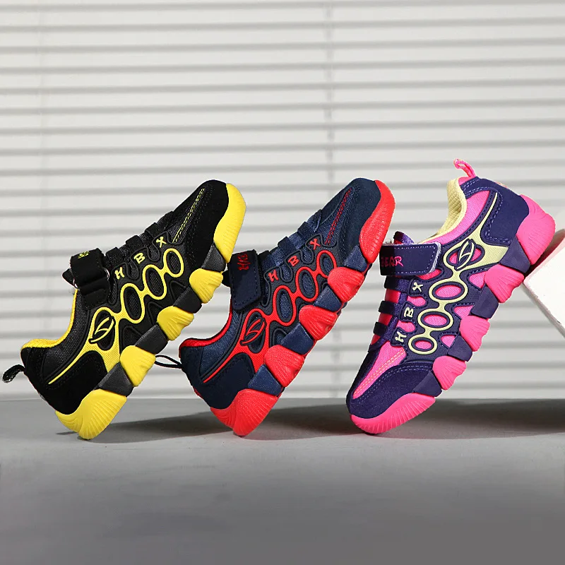2019 New Kids Outdoor Hiking Shoes For Boys Girls Casual Sport Running Shoes Fashion Genuine Leather Student Children Sneakers