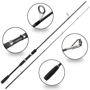 

5-25g test Fast action 2.1m Spinning fishing rod for light Jigging trout rods With Solid tip 2 sections Carbon pole