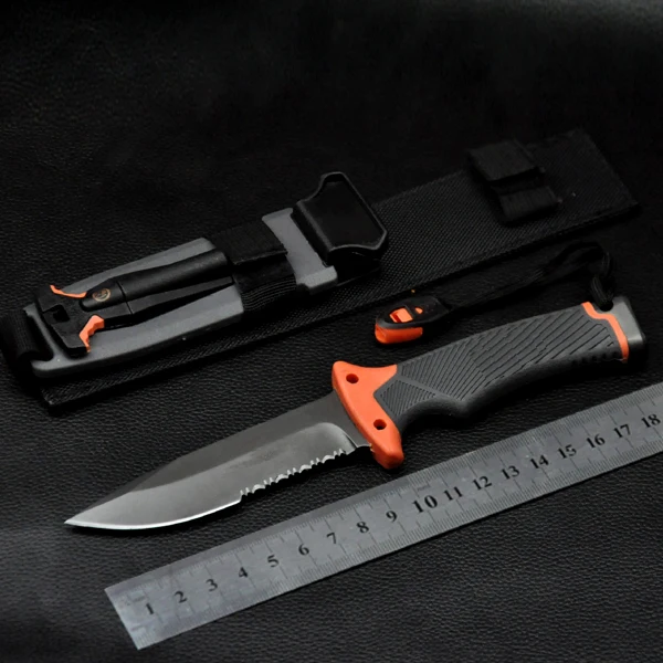 

Fixed blade knife Survivors outdoor Pocket Knives Ultimater Survival Knife Camping Knife 59HRC Saw Half