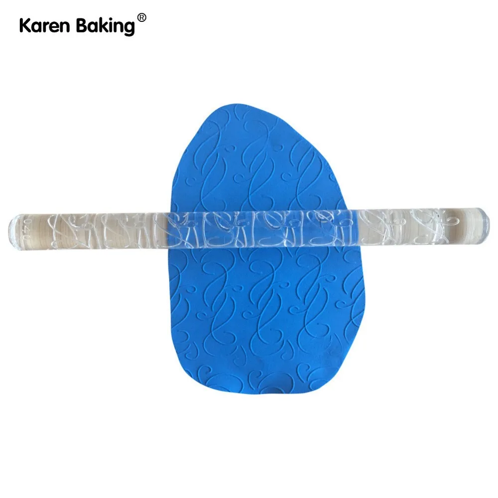 

Abstract Lines Textured Transparent Embossing Rolling Pins Decorating Tools For Cake--AA285