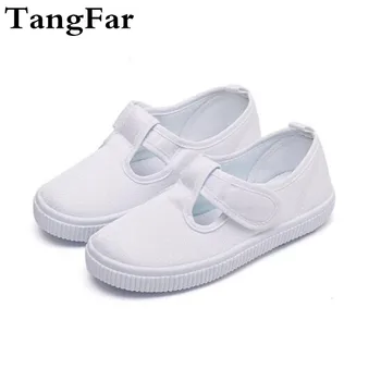 

Children's White Canvas Shoe Kindergarten Boys Girls Performance Gymnastics Sports Sneakers Indoor Toddler Shoes