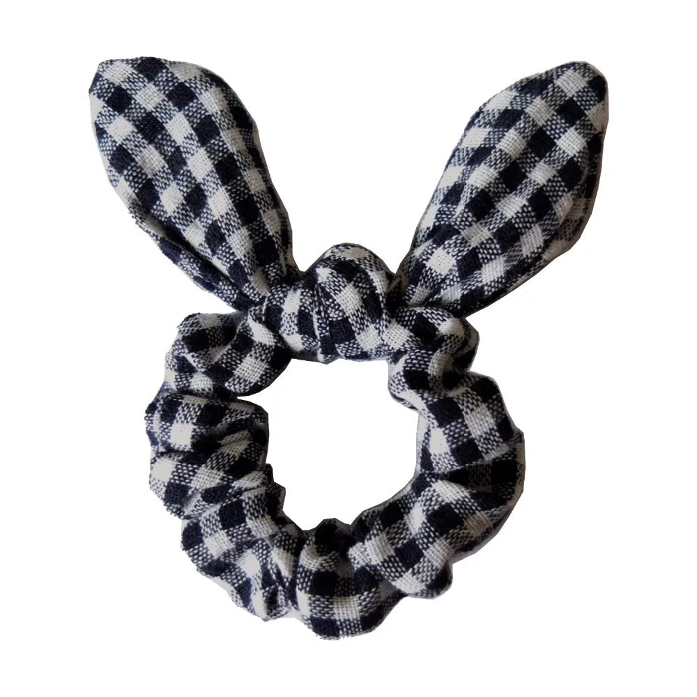 2 PCS Girls Women Hair Scrunchies Accessories Rabbit Ears Hair Bands Bunny Ears Bow Ties Ponytail Holder Elastic Bandss nylon hair tie