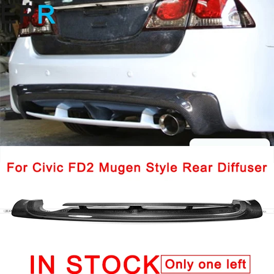 For FD2 Civic Mugen Style Carbon Fiber Rear Diffuser For Honda Glossy