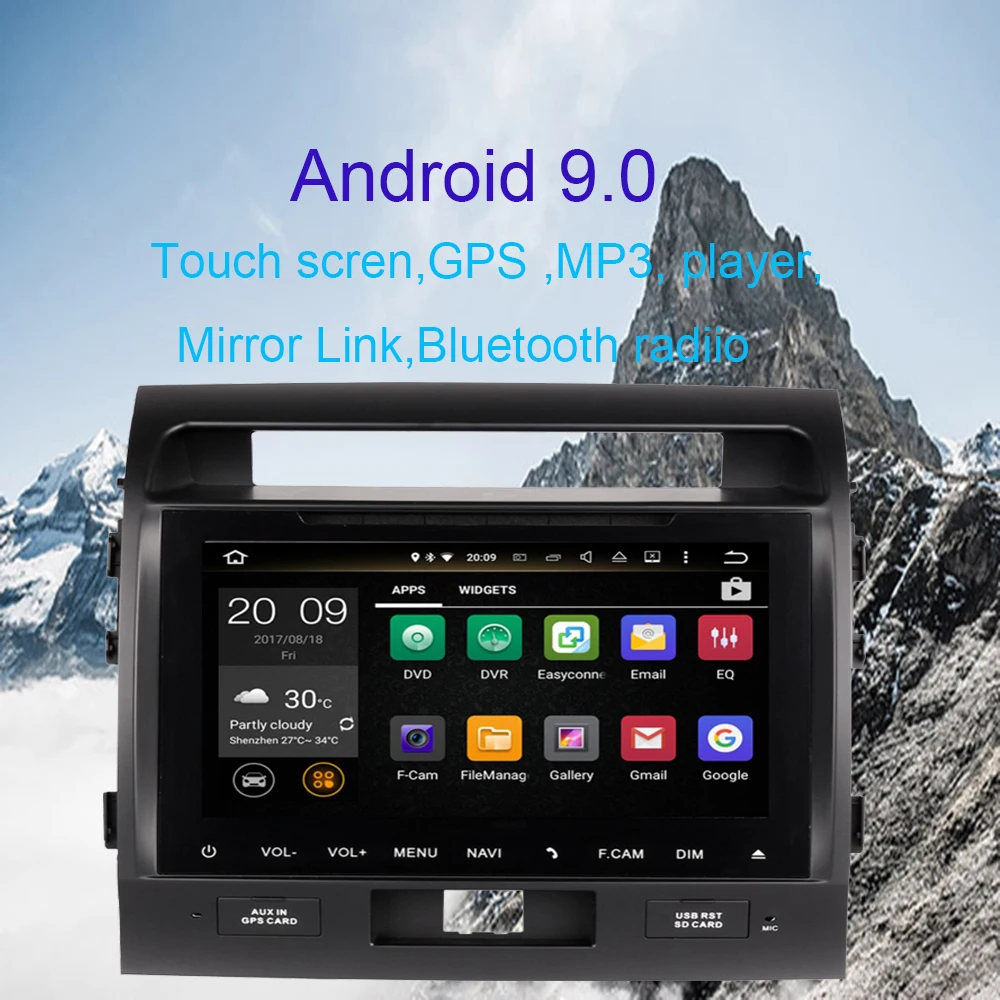 10," Android 9,0 Восьмиядерный 4 Гб ram руль мультимедиа для Toyota Land Cruiser LC200 2004- автомобильный Радио Dvd Gps плеер