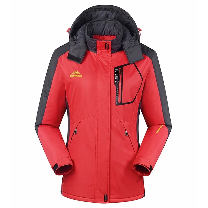 Befusy новые зимние спортивные женские и мужские уличные двухслойные водонепроницаемые альпинистские лыжные флисовые куртки ветровка теплое пальто для кемпинга - Цвет: Women Red