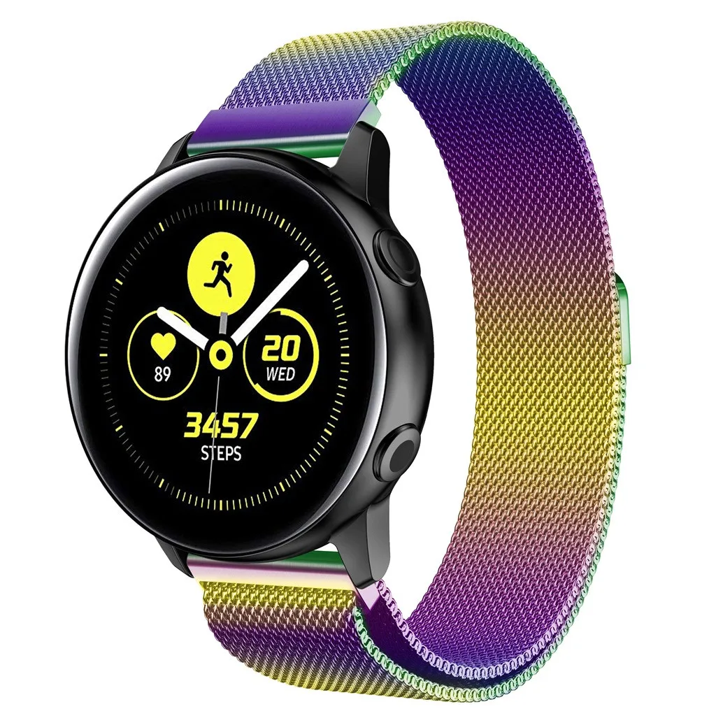 Умные часы браслет ремешок Smartband магнитный с миланским плетением петля ремни браслеты для samsung Galaxy Watch Active