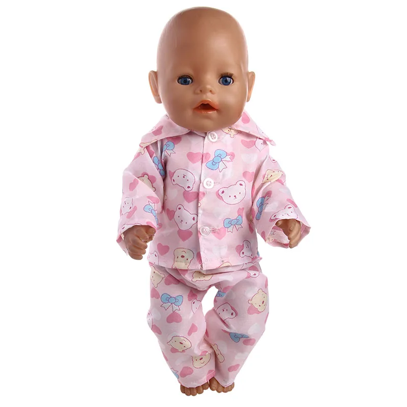 Кукольная одежда, 14 видов стилей, пижама, 18 дюймов, американская кукла и 43 см, кукла для новорожденных, для поколения, Игрушки для маленьких девочек