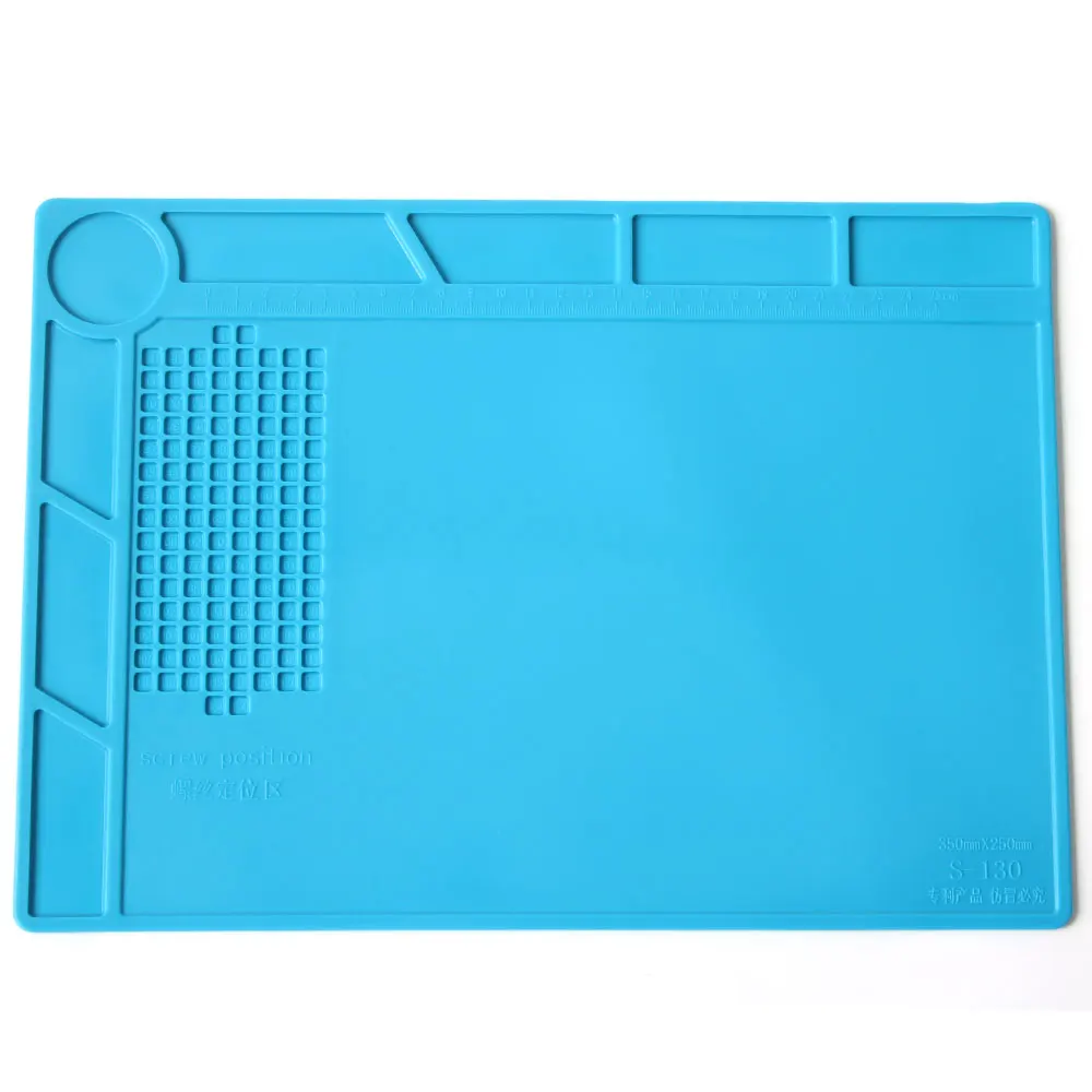 

S-120 Insulation Pad Heat-Resistant Silicon Soldering Mat 340mm X 230mm Working Pad Desk Platform Solder Rework Repair Tools