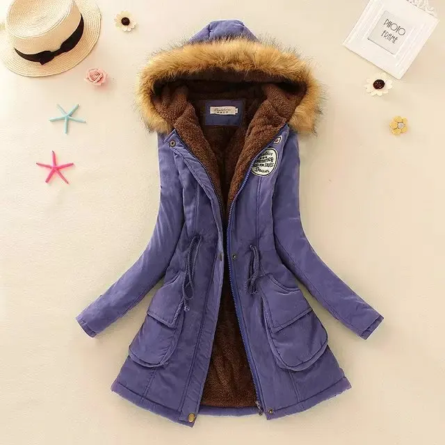 Womens Parka Casual Outwear Autumn Winter Military Hooded Coat Winter Jacket Women Fur Coats Women's Winter Jackets and Coats