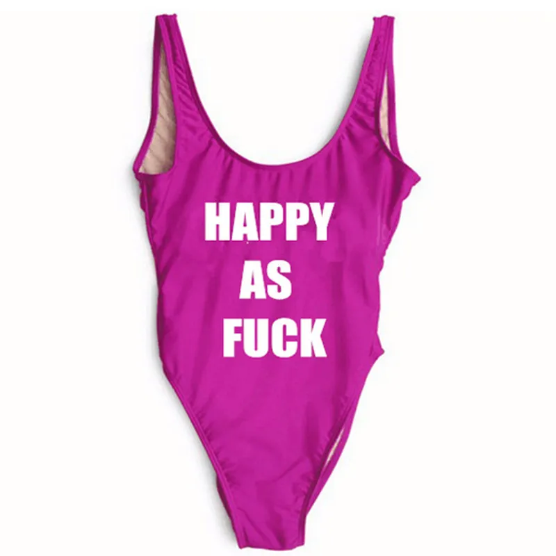 HAPPY AS Funny One Piece Swimsuit 2017 Women Sexy Monokini Thong High