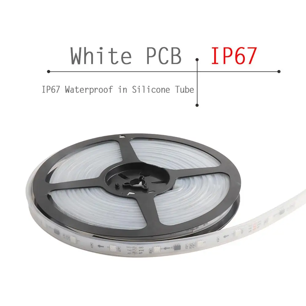 WS2811 5050 SMD СВЕТОДИОДНЫЙ прибор приемно-RGB полосы светильник 30/48/60 светодиодный s/m DC12V 5 м/лот умная ИС(интеграционная схема полный Цвет для студий фон для фотосъемки Декор JQ - Испускаемый цвет: White PCB (IP67)