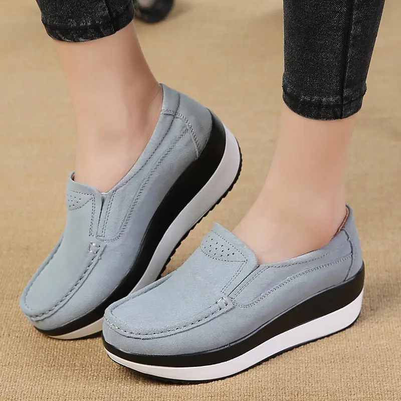 

Korean version of the four seasons shoes genuine leather casual women shoes round toe cozy shoes platform shoes woman