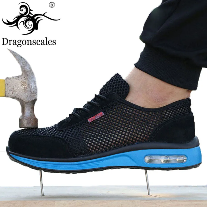 2019 Новая высококачественная Мужская защитная обувь дышащая защитная обувь легкая стальная Кепка с носком Летняя повседневная спортивная