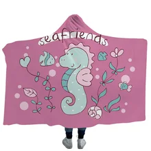

3D digital printing mermaid blanket Hooded Blanket Cloak Cashmere Blanket girl Thicken Cobertor Magic Hat Cloak Throw Blanket