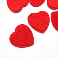 Buy 10PCS Red Hearts Silver Gold Fabric Embroidery Sew Iron On Patches Badges For Clothes Appliques Craft Decoration Sticker Online - Image 2