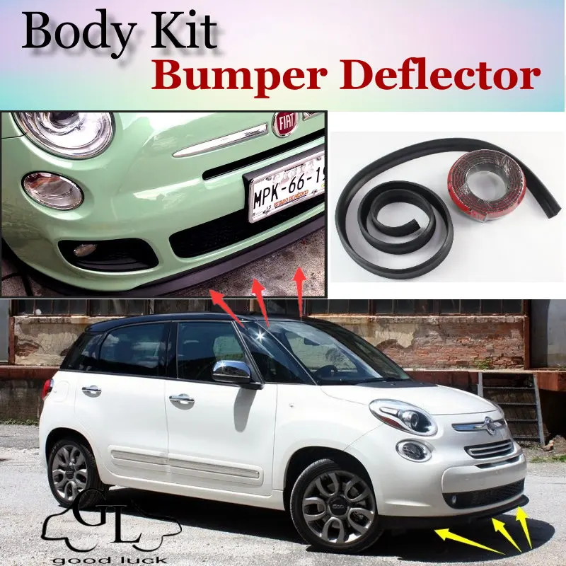 Дефлектор губ на бампер для Fiat 500L Треккинговая/жилая/MPW Передняя юбка спойлера