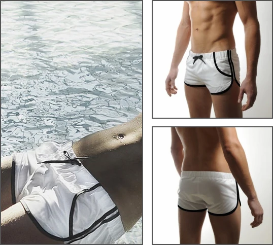 mens white swim