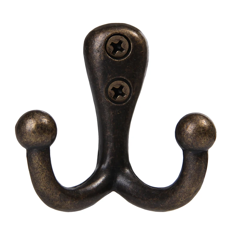 Multi Purpose Metal Hooks screw included Heavy Duty zinc alloy material Clothes and hats Hanger dual Hooks