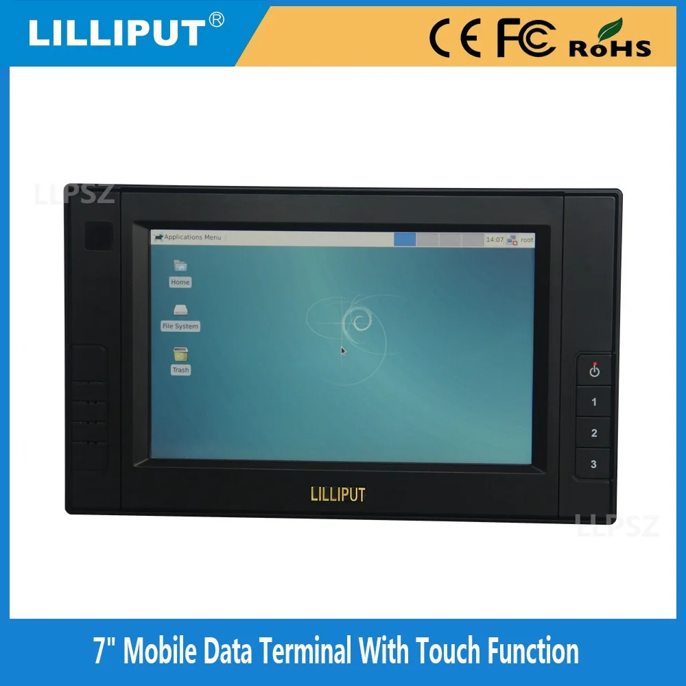 LILLIPUT PC-7106 " светодиодный емкостный со встроенным сенсорным дисплеем ПК OS Win CE Linux Android система соответствует IP64 мобильный терминал ПК данных