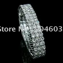 24 шт./лот модное серебряное кольцо trio три ряда нитка прозрачного хрусталя браслеты с горным хрусталем "кошачьего глаза" браслет B11054