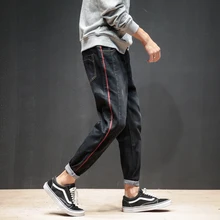 M~5XL! New 2017 Men’s Clothing Plus size Stretch jeans, slim feet, young students, trousers, Korean version