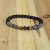 Trendy Natural Matte Black Onyx Tiger Eye Beads Strand Bracelet Arrow Hematite Stone Bracelet Men Best Gift Buddha Jewelry ► Photo 2/5