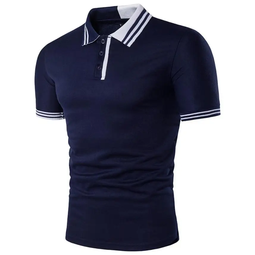 

muqgew Men Solid POLO Shirt Short Sleeve Shirt Top Quality Male Cotton Blouse cloth Tops blusas masculinas manga curta Hot #g6