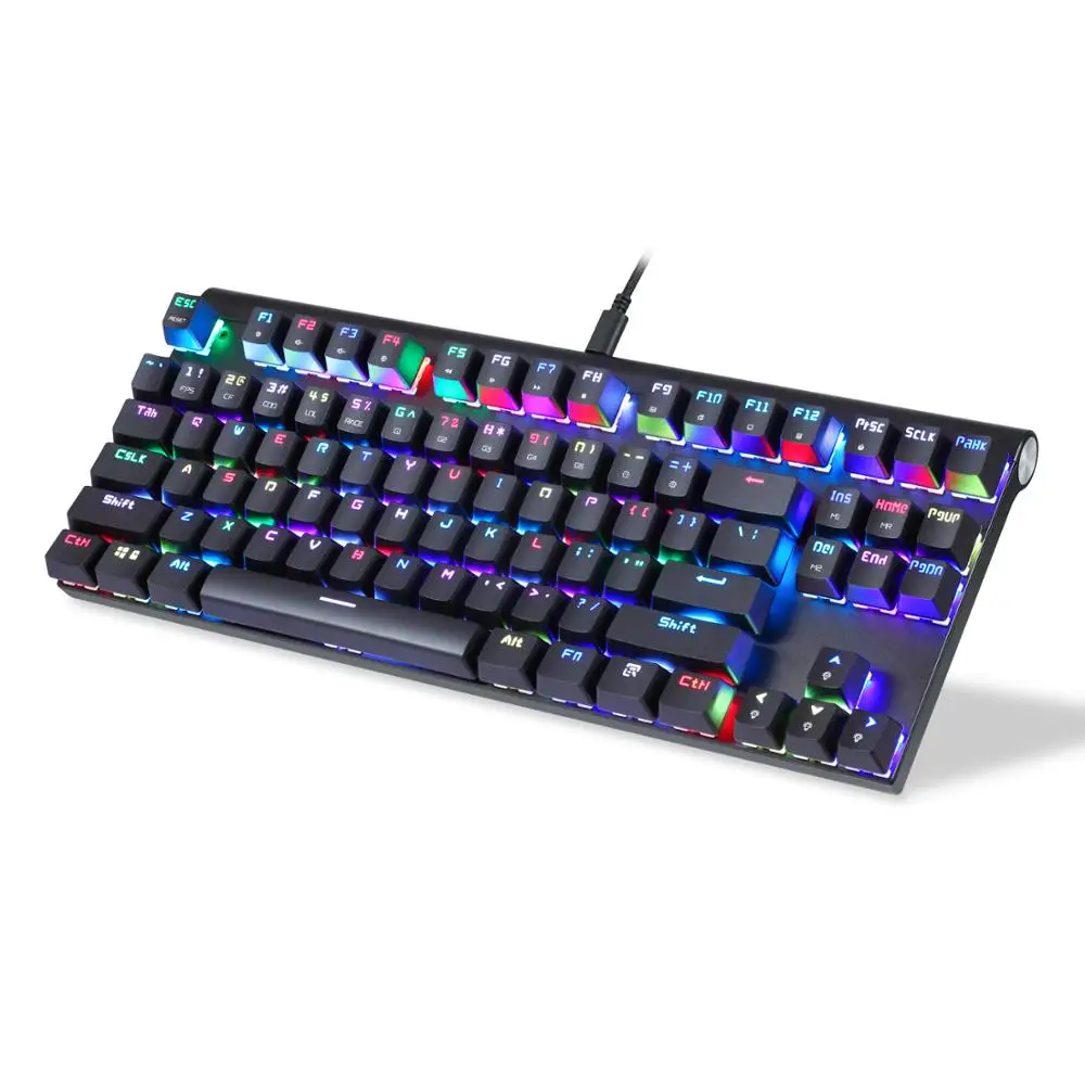 Motospeed CK101 Проводная Механическая клавиатура Металл 87 клавиш RGB синий красный переключатель игровой светодиодный с подсветкой анти-привидение для геймера