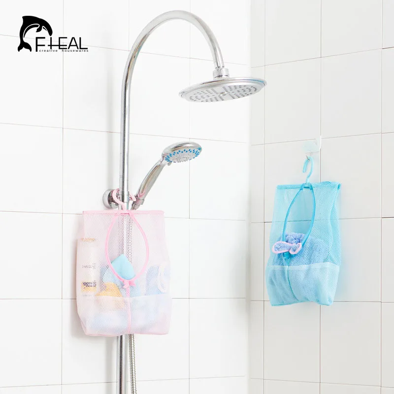 

FHEAL 1Pc Multi Purpose Hang Mesh Bag Clothes Storage Laundry Bags For Bathroom & travel 3 Colors