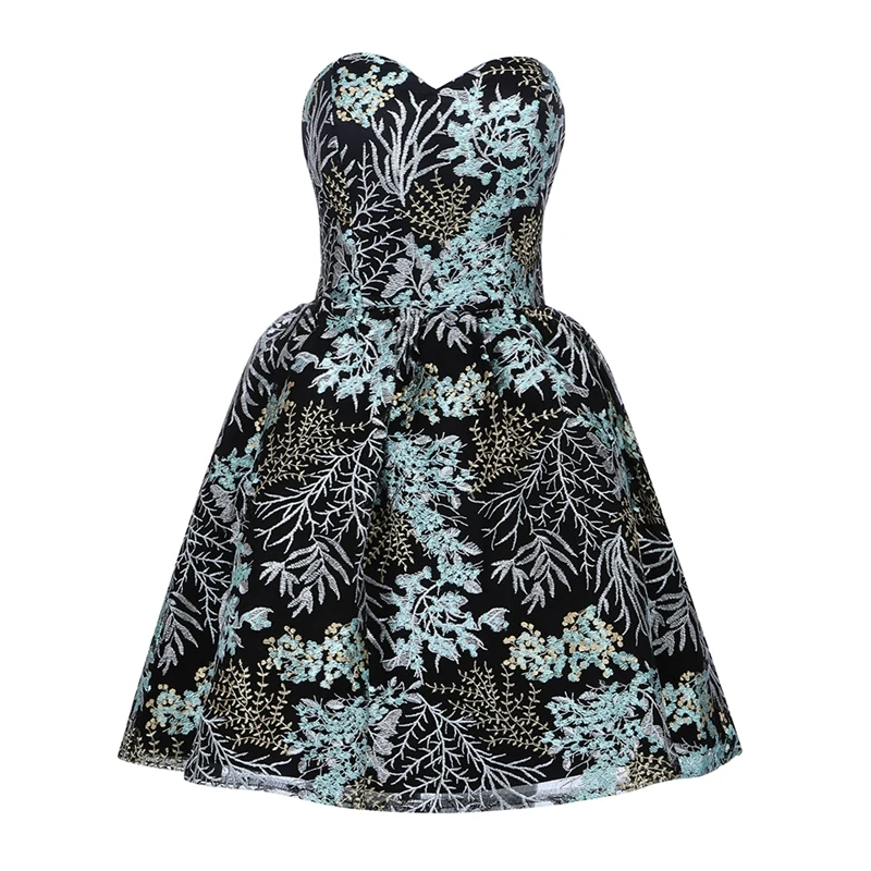 INDRESSME, новинка, модное сексуальное женское платье без бретелек, с вышивкой, без рукавов, с открытой спиной, кружевное, облегающее, вечерние, Клубное, Мини, летнее, ТРАПЕЦИЕВИДНОЕ ПЛАТЬЕ