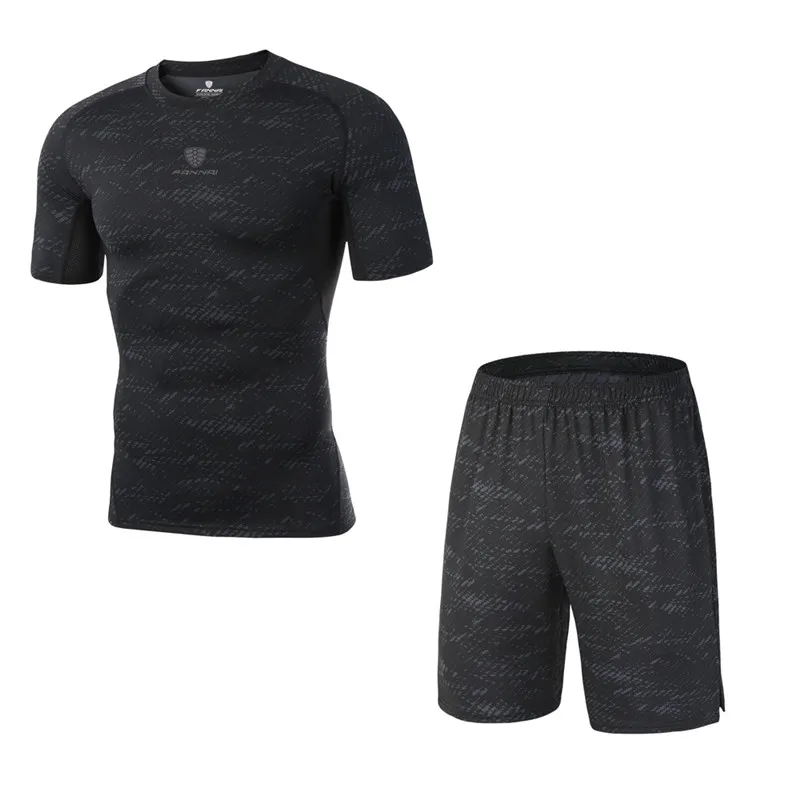 

Compression Men's Tracksuit Jogging Running Sets Fitness Tight T-shirt Running Shorts Sportswear Gym Clothing Shirts Sport Suit