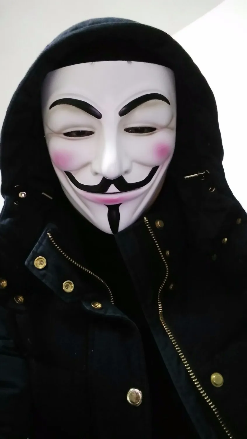 V для Vendetta смоляная маска Guy Fawkes Anonymous косплей маски на Хэллоуин 2 цвета