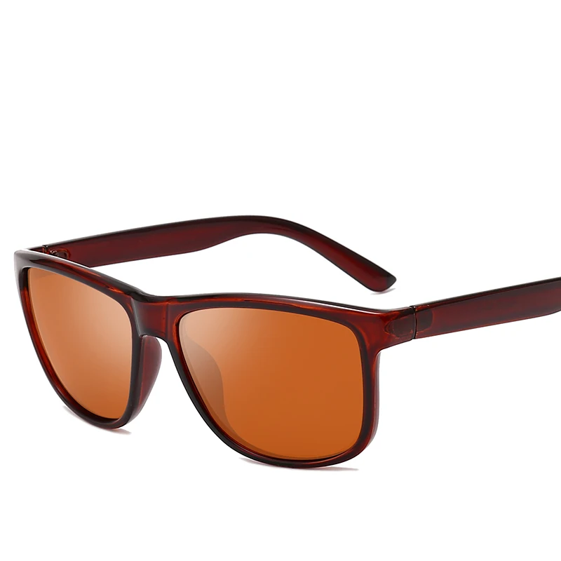 Прямоугольные поляризованные мужские солнцезащитные очки Hindfield мужские очки для вождения классические зеркальные солнцезащитные очки высокого качества анти-УФ - Цвет линз: Коричневый