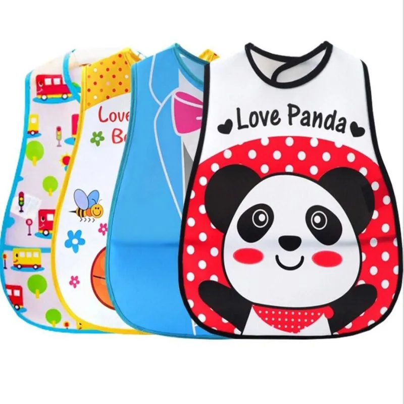 3pc/lot Adjustable Baby Bibs EVA Plastic Waterproof Lunch Feeding Cartoon Cloth Children Apron Babador | Детская одежда и обувь