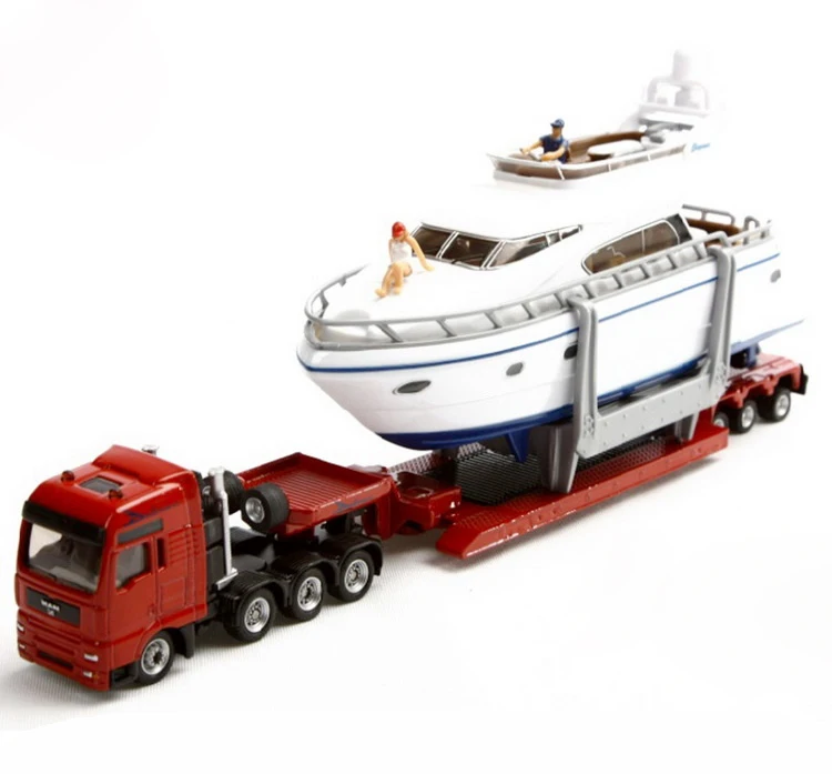 SIKU 1849 heavy haulage transporter with yacht 1 87 alloy metal model car toy collection