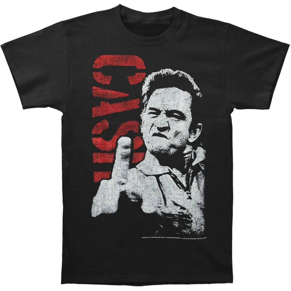 Джонни кэш Для мужчин в палец Slim Fit футболки черный|slim fit t-shirt|t-shirt blackjohnny cash |