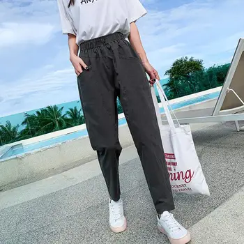 

Ankle Length Summer Capri Trousers 2019 Harem Pants Femme Pantalon Plus Size Black Khaki Casual Sweatpants Femme Pantalon