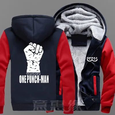 15 Новые зимние куртки и пальто One Punch Man толстовка аниме Сайтама с капюшоном Толстая молния мужские толстовки - Цвет: 15