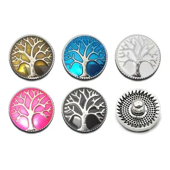 

Wholesale metal Snap Buttons w175 tree Diy Jewelry fit 18mm Snap button Necklaces/Bracelets for women