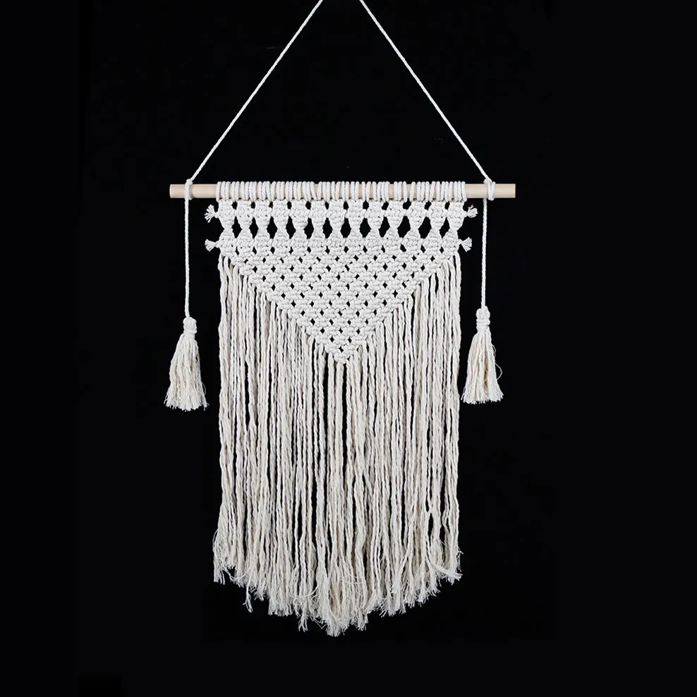 

Handmade Cotton Knitted Macrame Wall Hanging Boho Wedding House Decor Tapestry Decorative Hangings for Bedroom Living Room