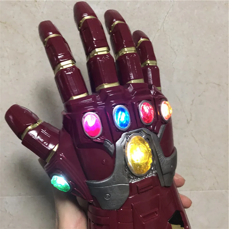 1:1 светодиодный светильник Thanos Gauntlet военные Косплей Перчатки ПВХ экшн-модель игрушки подарок на Хэллоуин Детский подарок