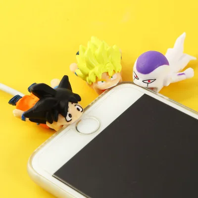 

Dragon Ball Frieza Son Goku Mobile Phone Data Line Protection Sheath Charge Line Head Case Defence Broken Anime Model Toy