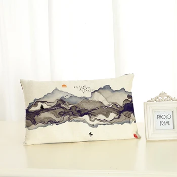 

HD 30x50 Landscape Scenery Housewear Green Plant Chair Cushion Cover Soft Pillow Case Cojines Almofadas Cotton Linen Square