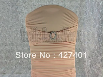 

Hot Sale Peach Pink Spandex Bands / Lycra Band With Oval Buck For Wedding & Banquet