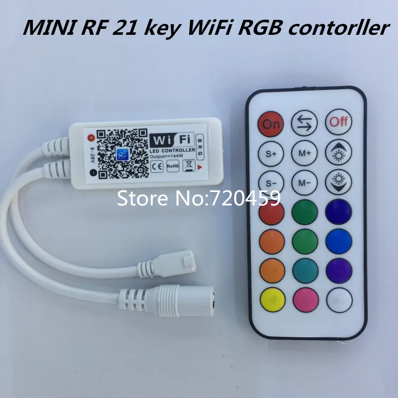 2 шт. мини РФ 21 ключ WiFi contorller LED RGB Управление Лер rf Дистанционное управление IOS/Android для Светодиодные ленты RGB
