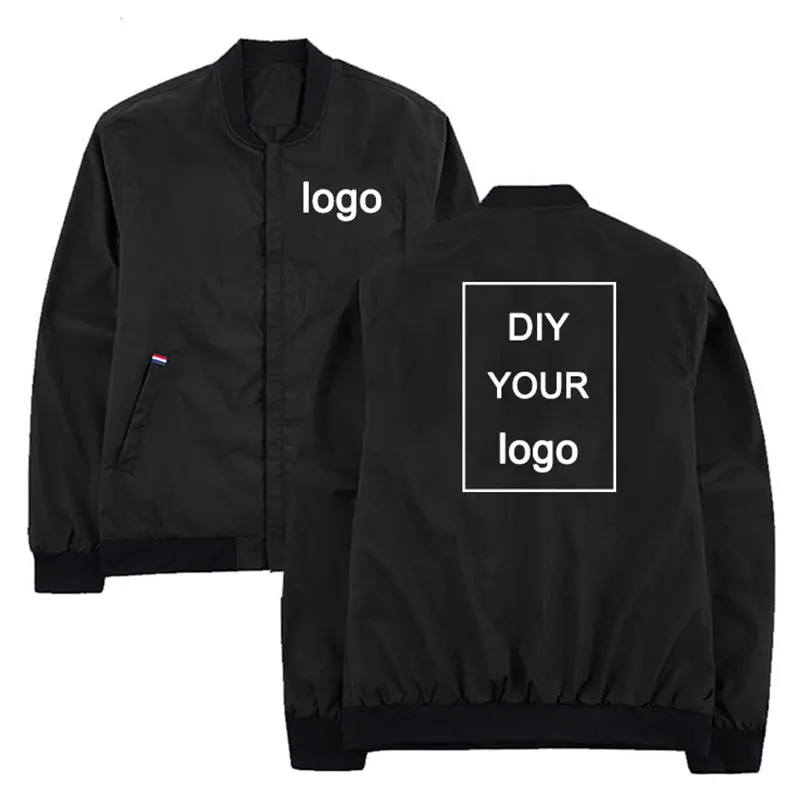 Windbreaker Customized logo print jacket Drop shipping mens jackets hip hop streetwear jacket and coats Stand Collar Men clothes