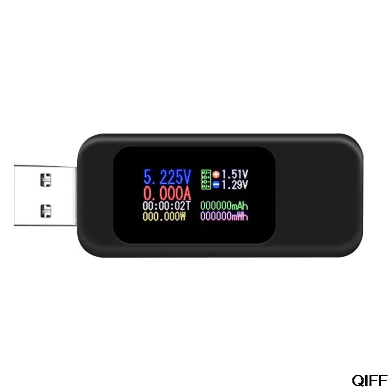 9FF600026-BK Прямая поставка и USB OLED тестовый измеритель напряжения тока мощность измеритель тока бытовой тестер er 25 июня - Цвет: 9FF600026-BK